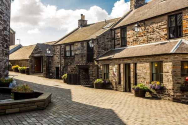 Stone buildings of Highland Park distillery in Kirkwall, Orkney