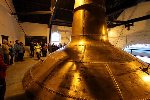 Giant historic copper pot still at the Old Midleton Distillery, Ireland